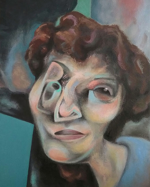 (discontented woman) 2017, oil on canvas 20x16 inches